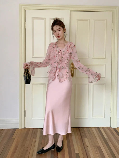 Blush Ruffle Floral Blouse