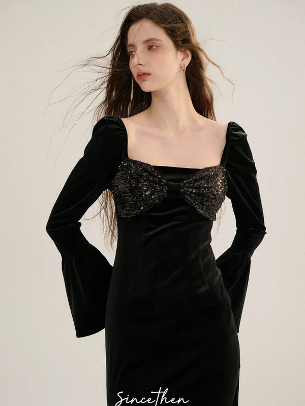 Starry Velvet Elegance Dress