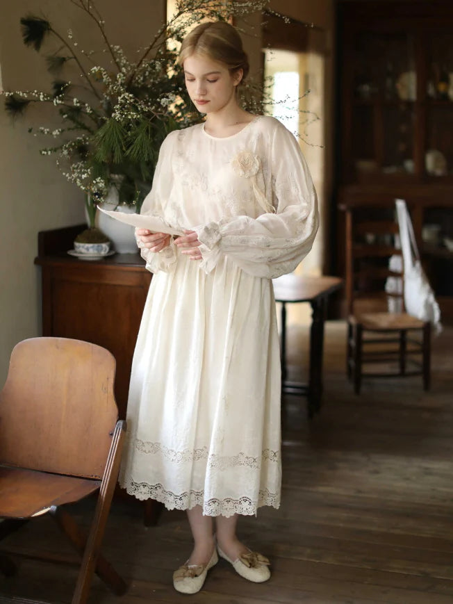 Moonlit Garden Embroidered Blouse