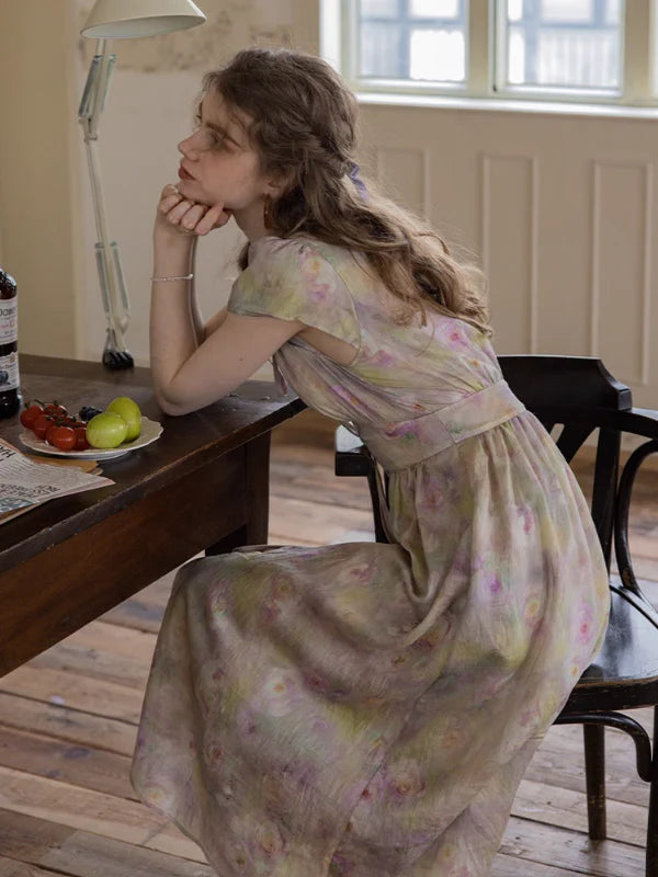 Serene Pastel Floral Dress