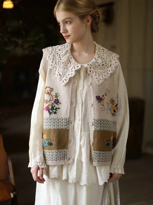 Lace Collar Peplum Blouse