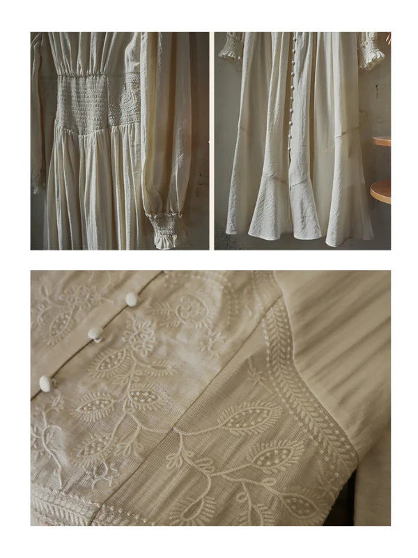 Botanical Elegance Puff Sleeve Dress