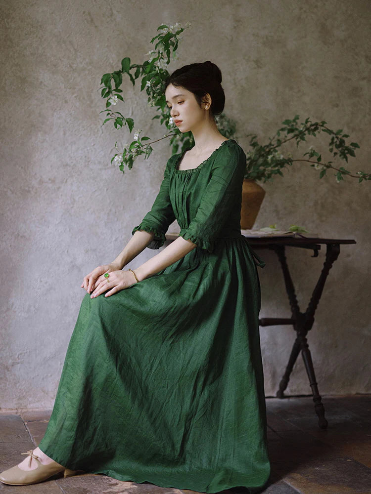 Olivia's Classic Elegance Green Dress