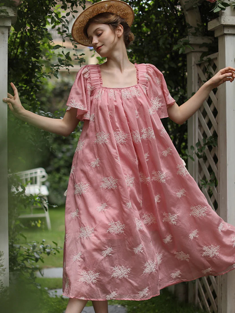 Clara's Retro Pink Elegance Dress