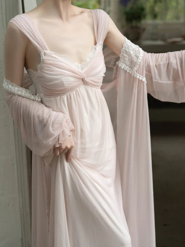 Ruffle-Trimmed Fairytale Nightgown Set