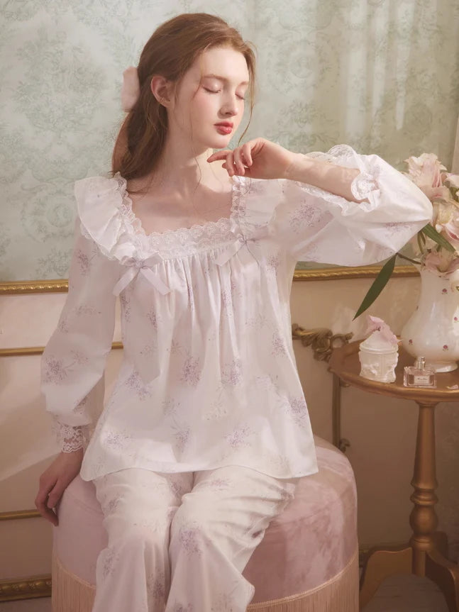 Floral Grace Vintage Pajama Set