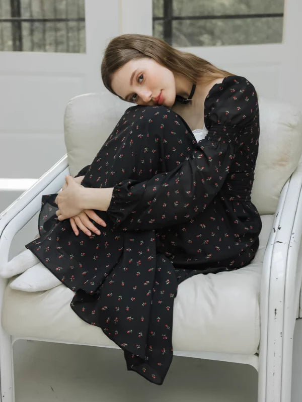 Enchanted Rose Black Dress