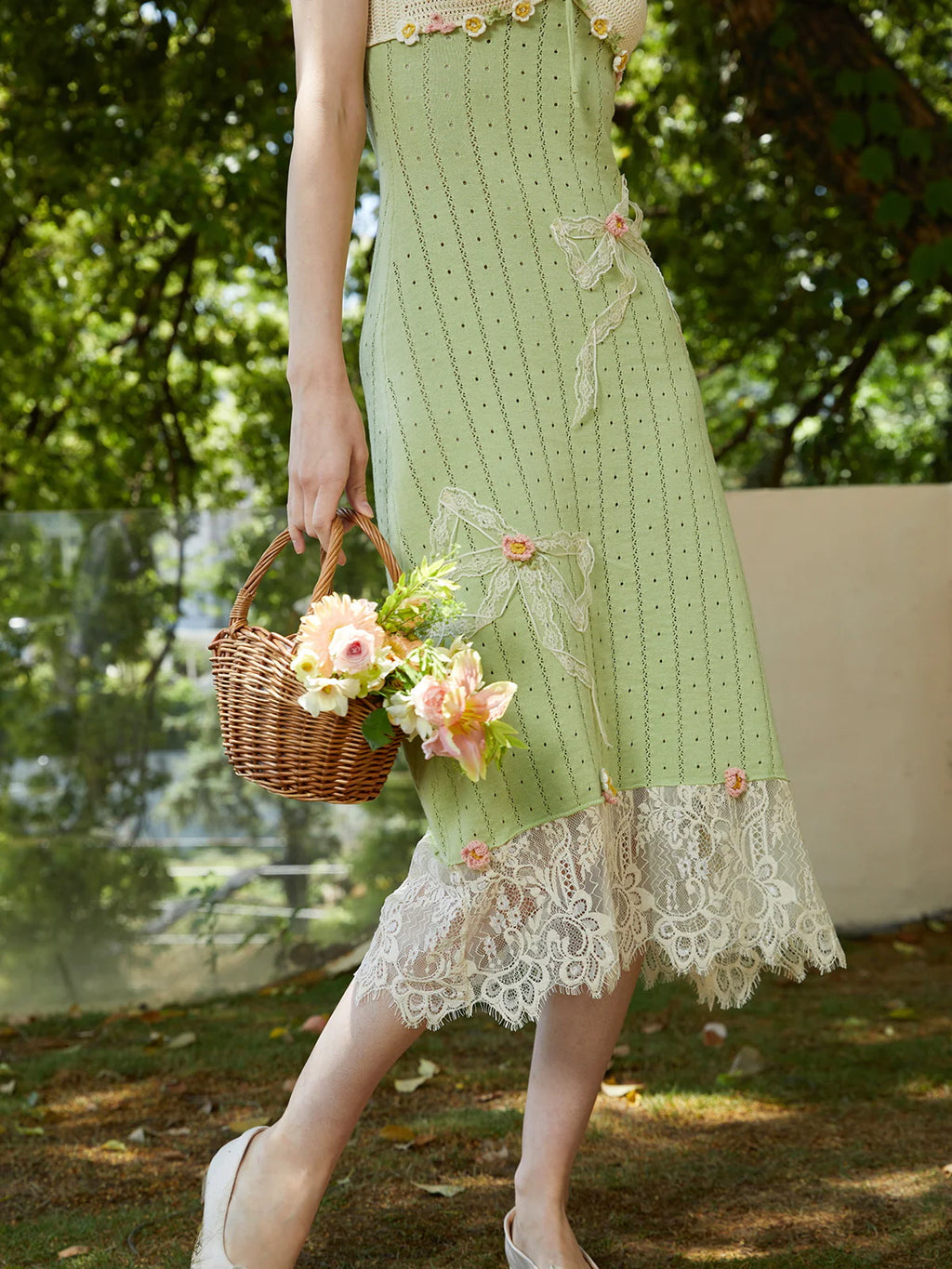 Garden Knit Crochet Dress and Cardigan