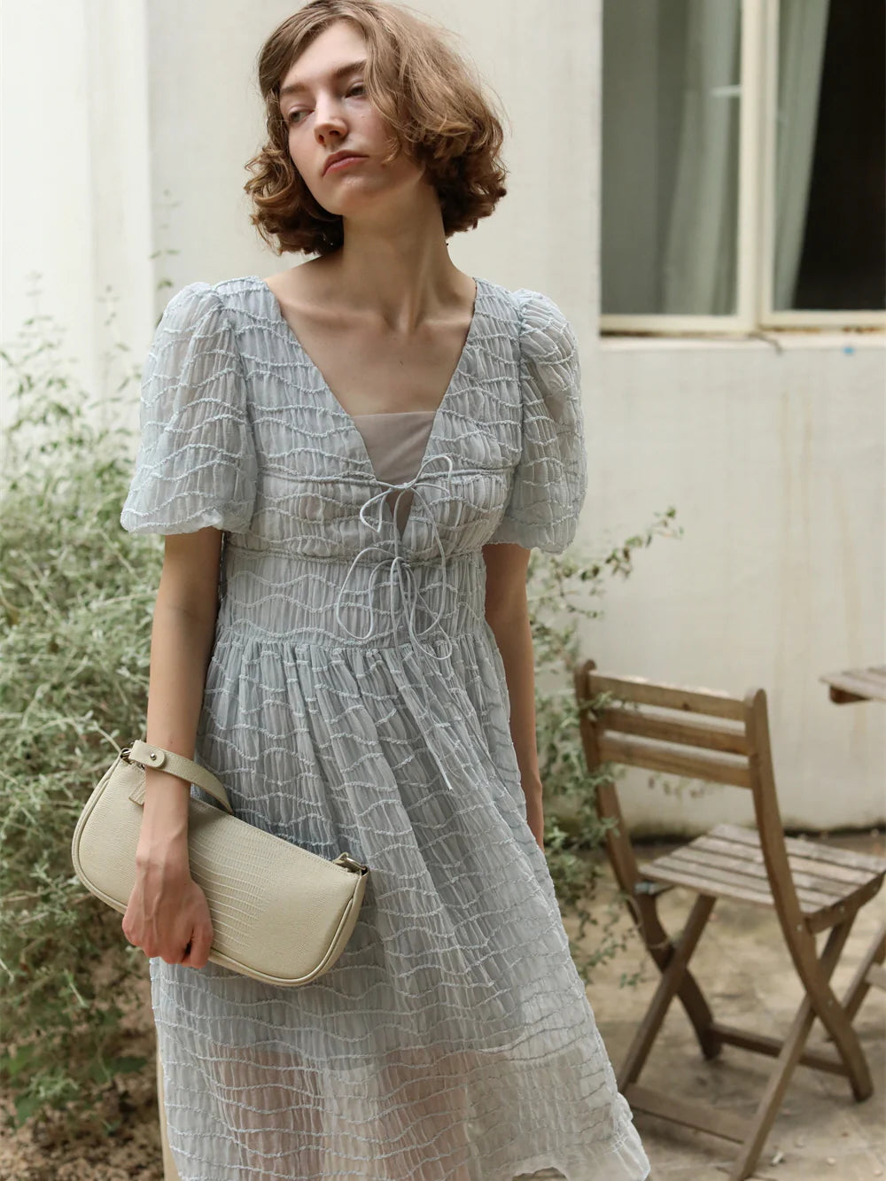 Ethereal Blue-Grey Fairy Dress