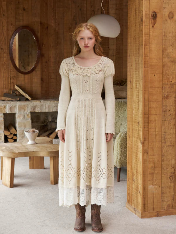 Enchanted Rose Vintage Knit Dress