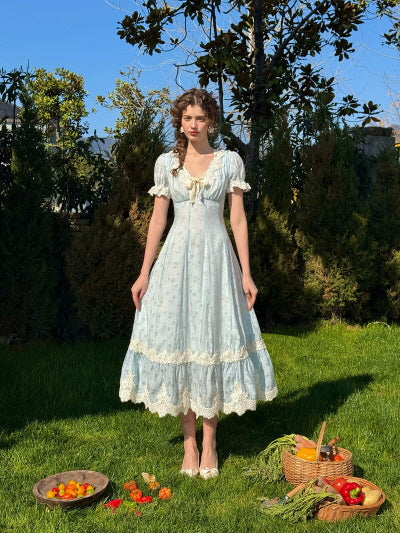 Romantic Blue Garden Bloom Dress