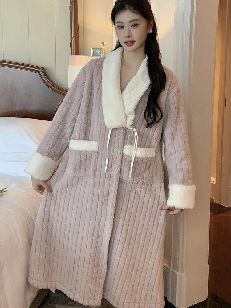 Plush Velvet Winter Shawl Robe