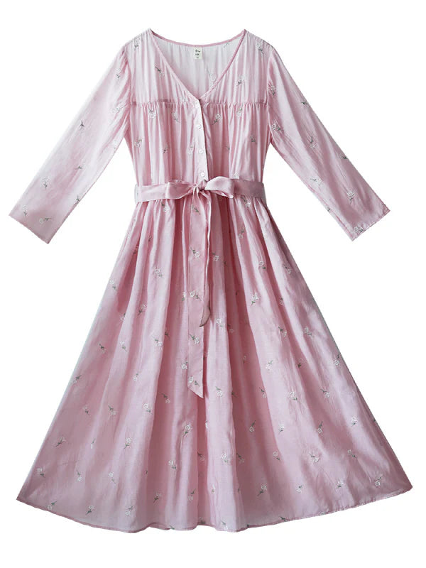 Sunlit Garden Floral Embroidered Dress