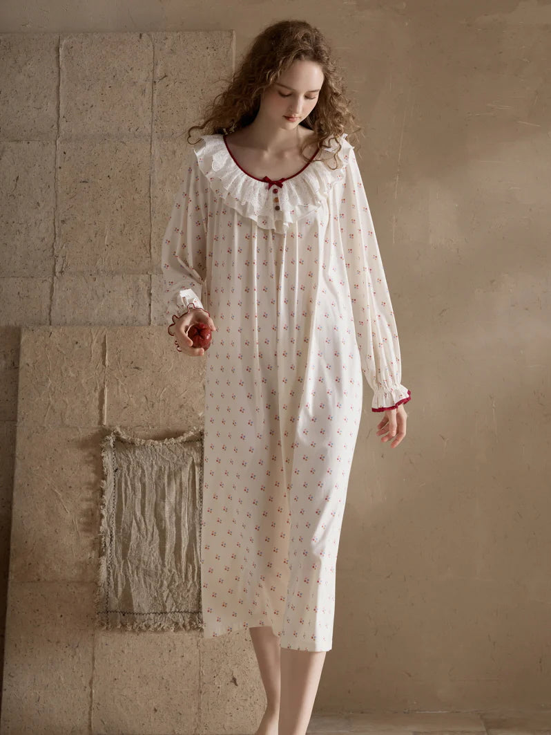 Vintage Rose Ruffle Nightgown