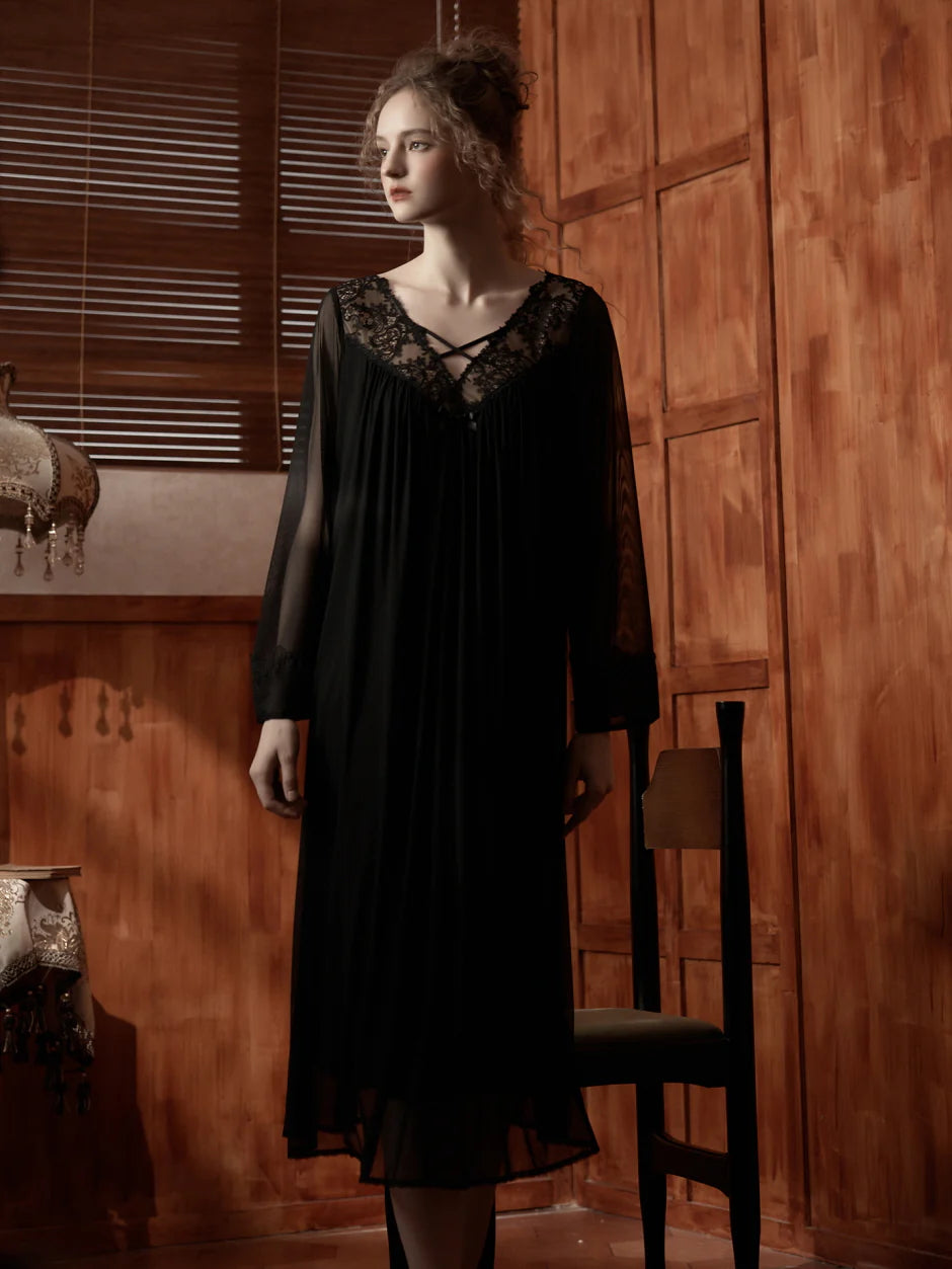Romantic Lace Sheer Nightgown