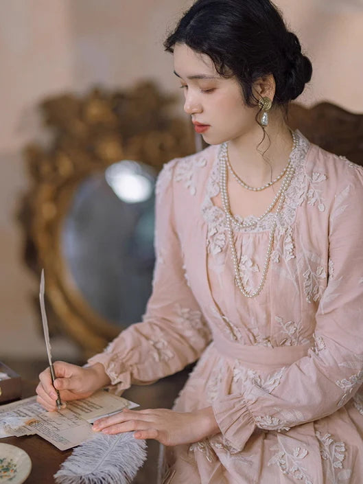 Sophia's Vintage Lace Pink Dress