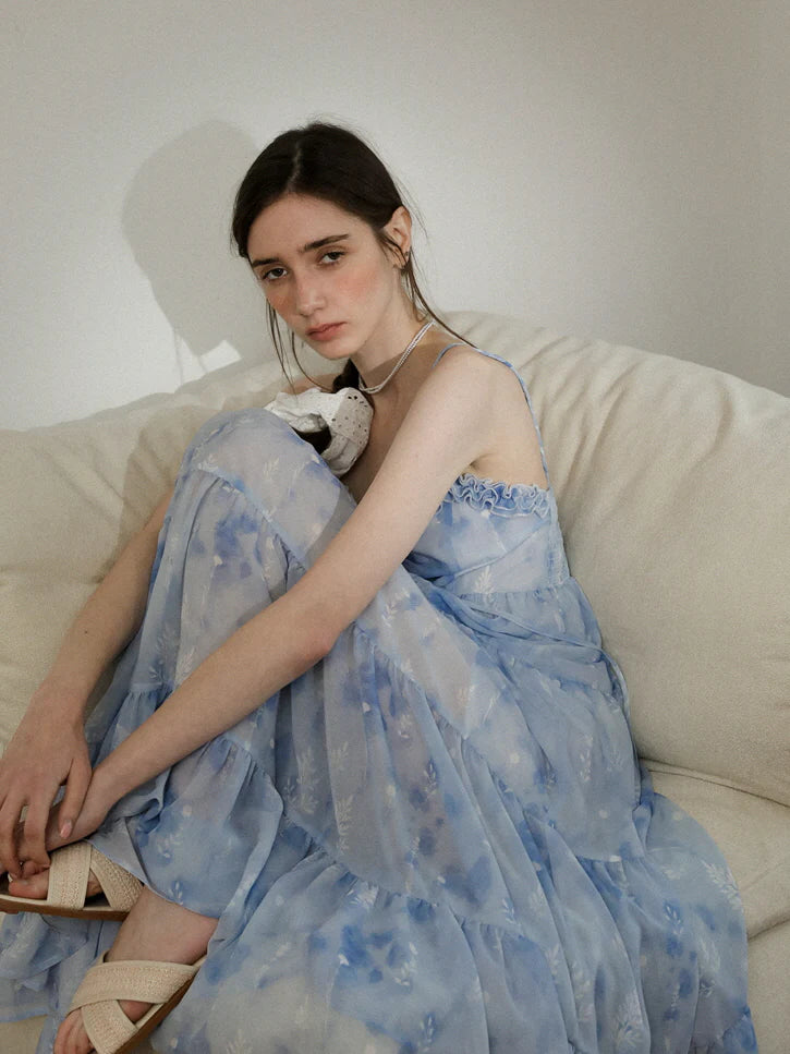 Liora's Forest Blue Summer Dress