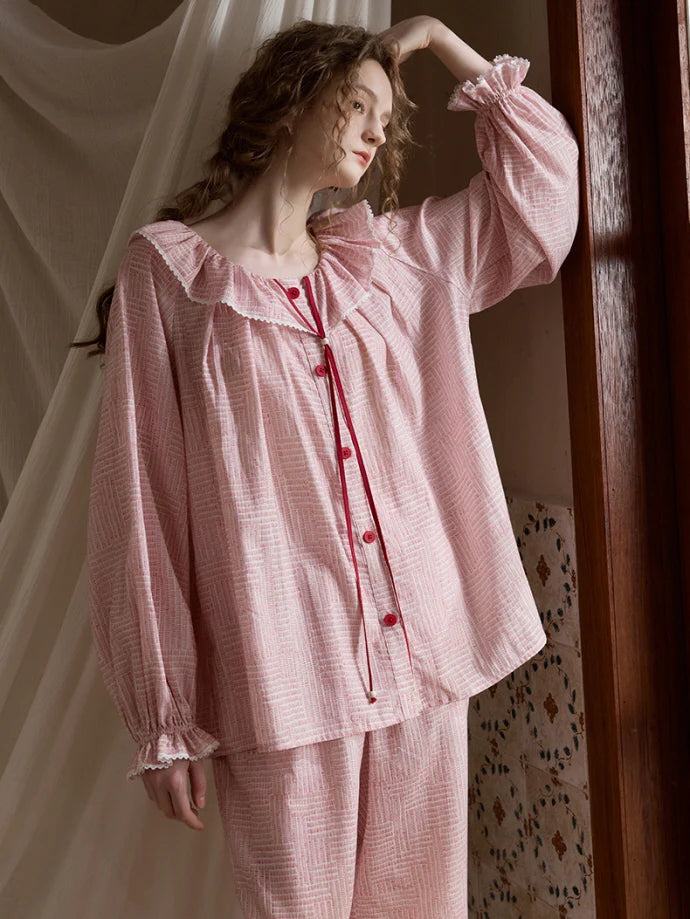 Vintage Ruffle Collar Pajamas