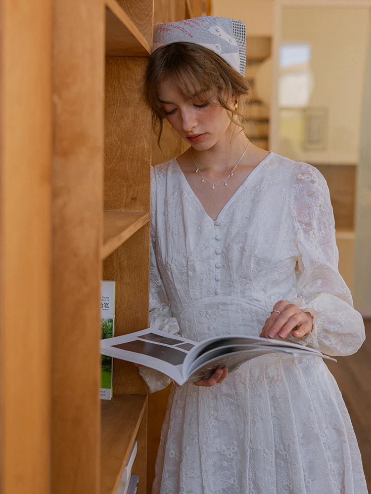 Vintage Embroidered Long Sleeve Dress