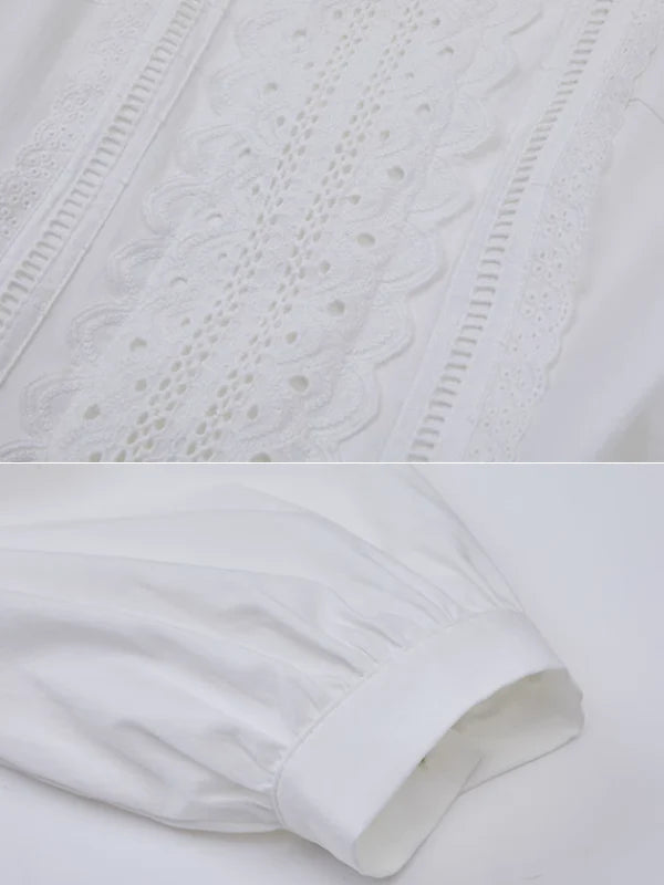 Vintage Lace Elegance White Dress