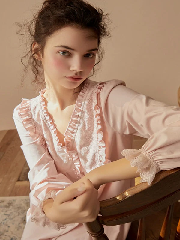 Blushing Cotton Elegance Nightgown