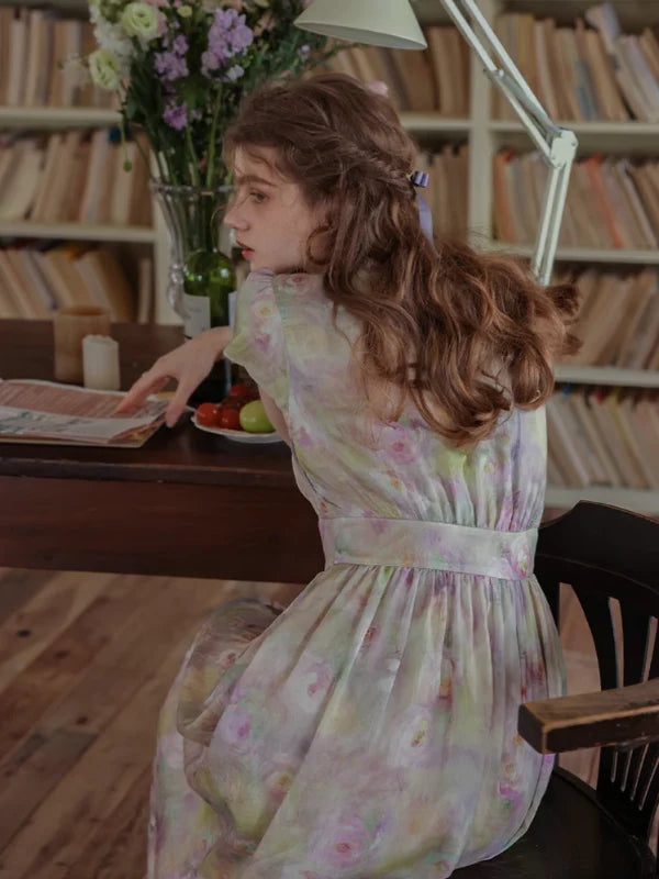 Serene Pastel Floral Dress