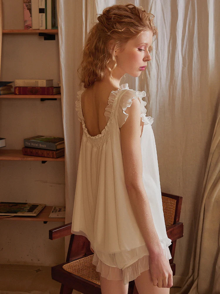Dreamy Ruffle Sleeveless Pajama Set