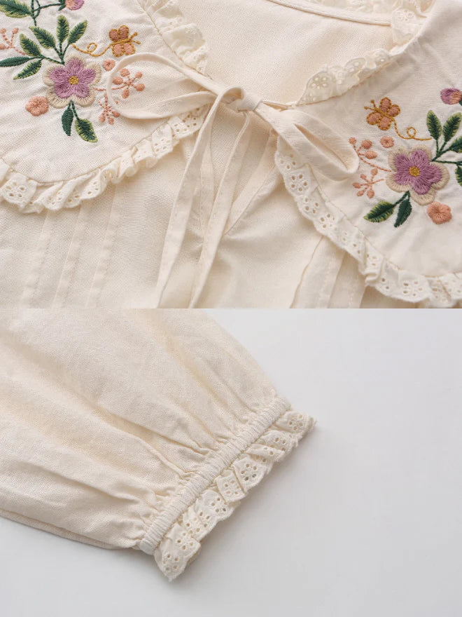Woodland Story Embroidered Cotton Dress