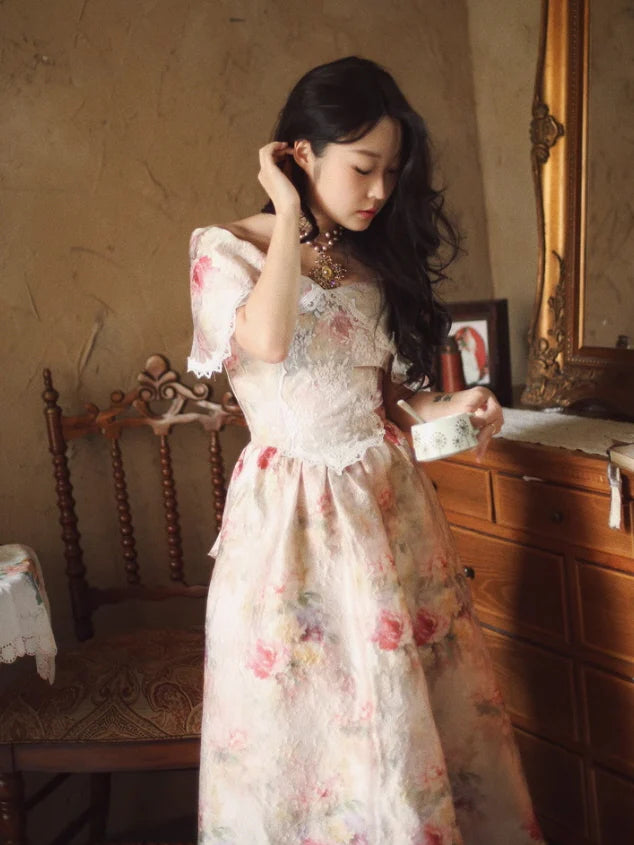 Victorian Floral Lace Elegance Dress