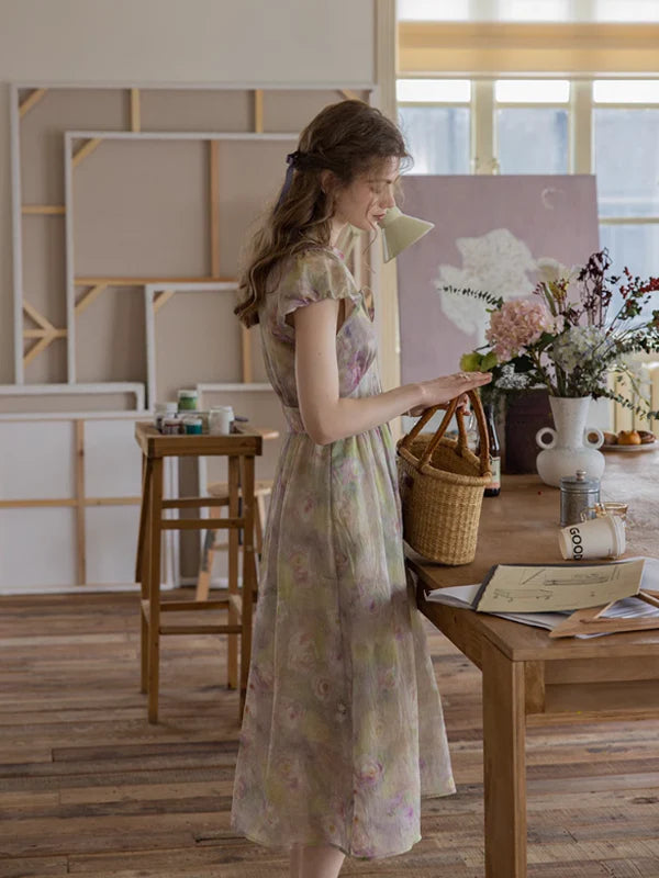 Serene Pastel Floral Dress