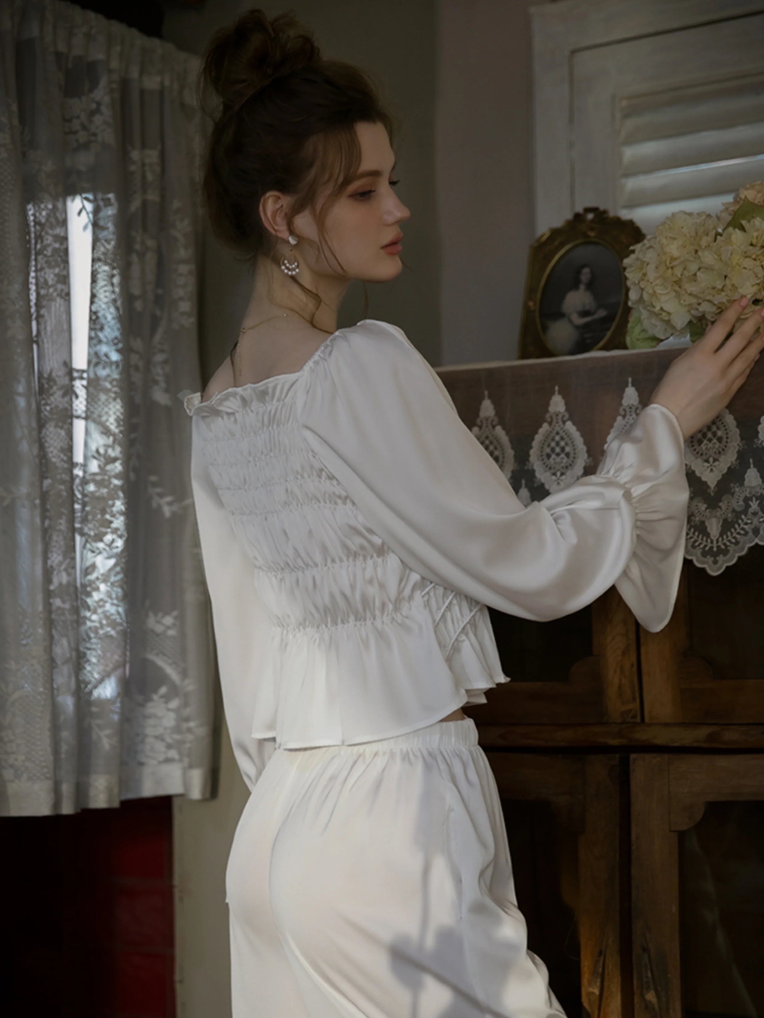 Pearl-Embellished Lounge Set