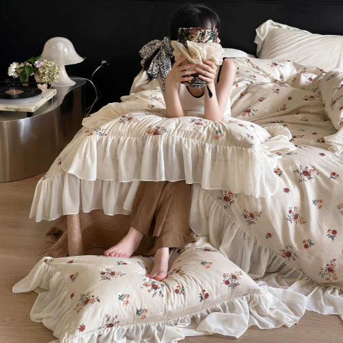 Cottagecore Vintage Rose Bedding Set