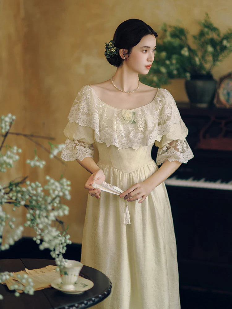 Storybook Lace Capelet Dress