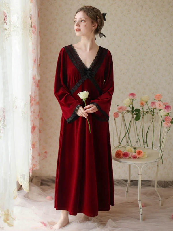Dream of Wine Velvet Nightgown