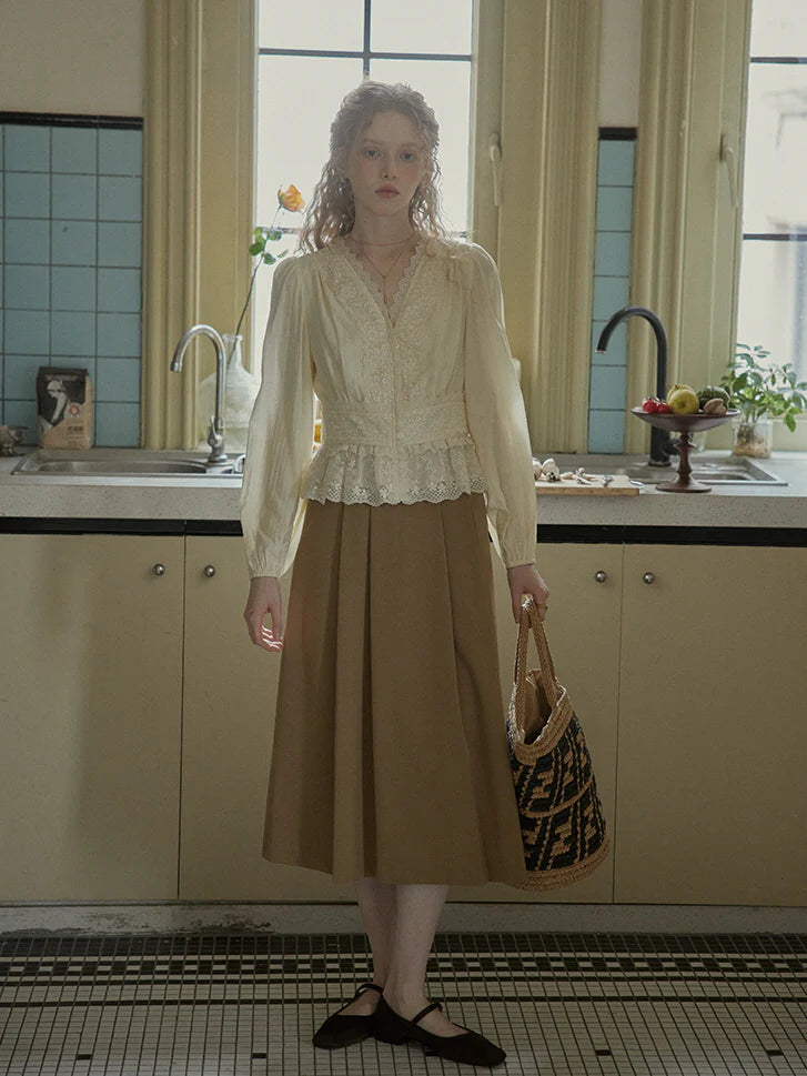 Ethereal Lace Embroidered Vintage Blouse