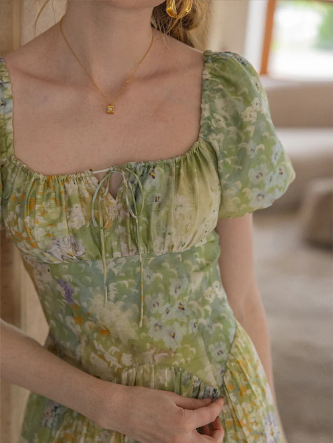 Secret Garden Green Floral Dress