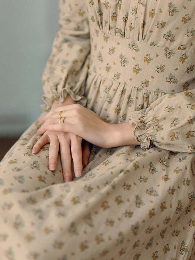 Vintage Floral Cottagecore Dress & Vest