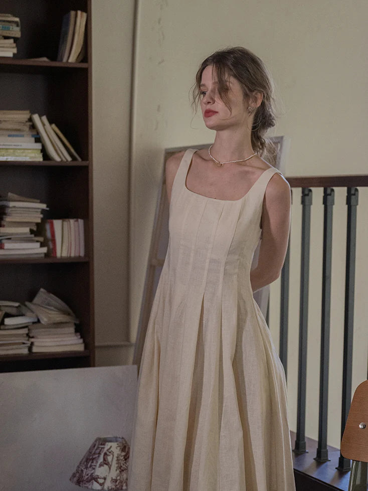 Ethereal Linen Elegance Dress