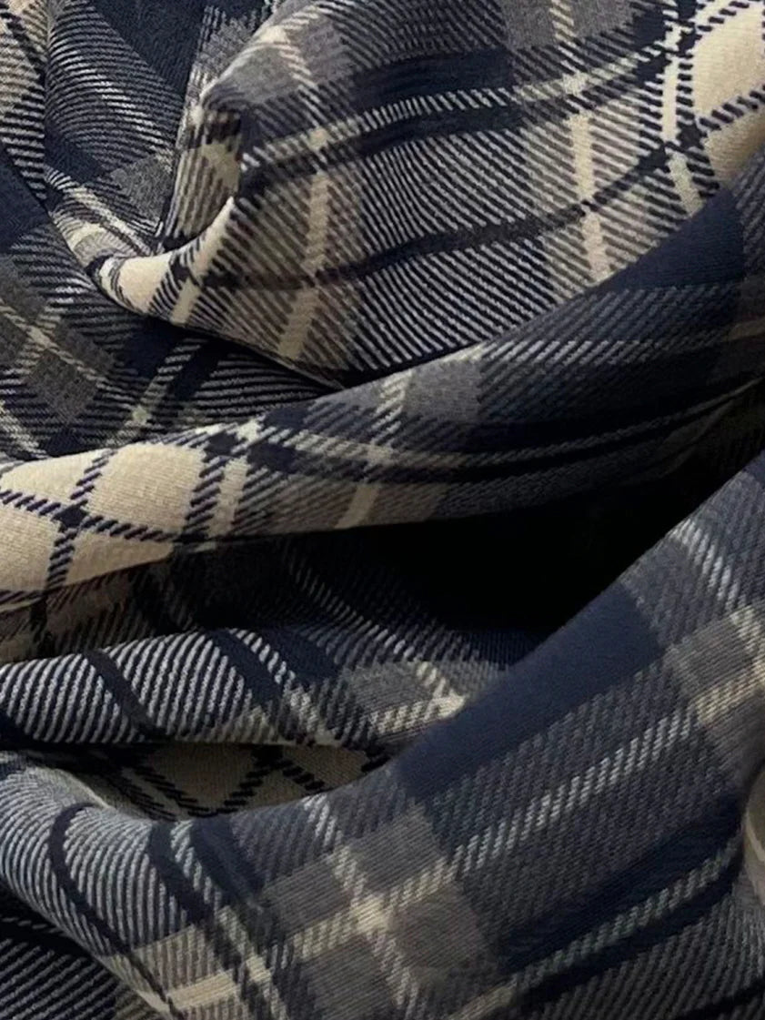 Vintage Check Sleeveless Top & Maxi Skirt Set