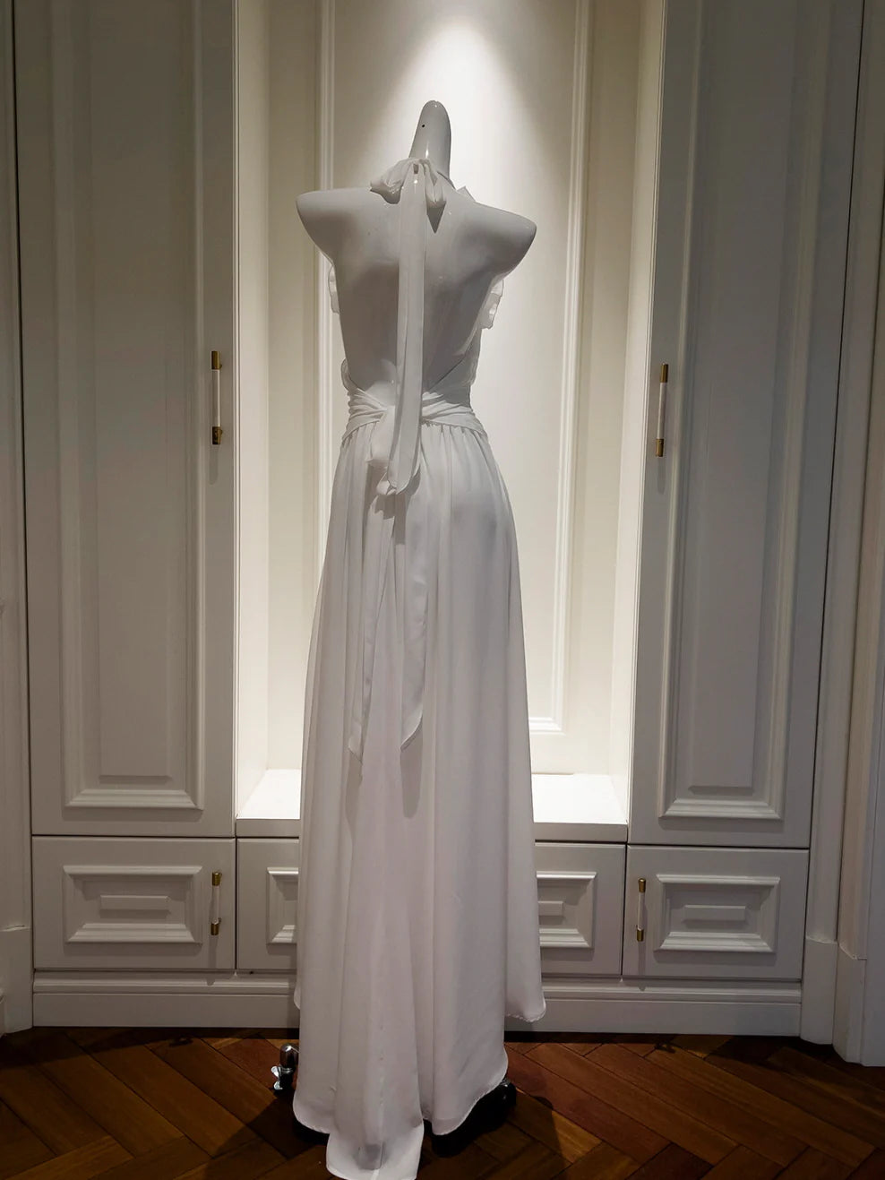 Ethereal Ruffle Rose White Dress