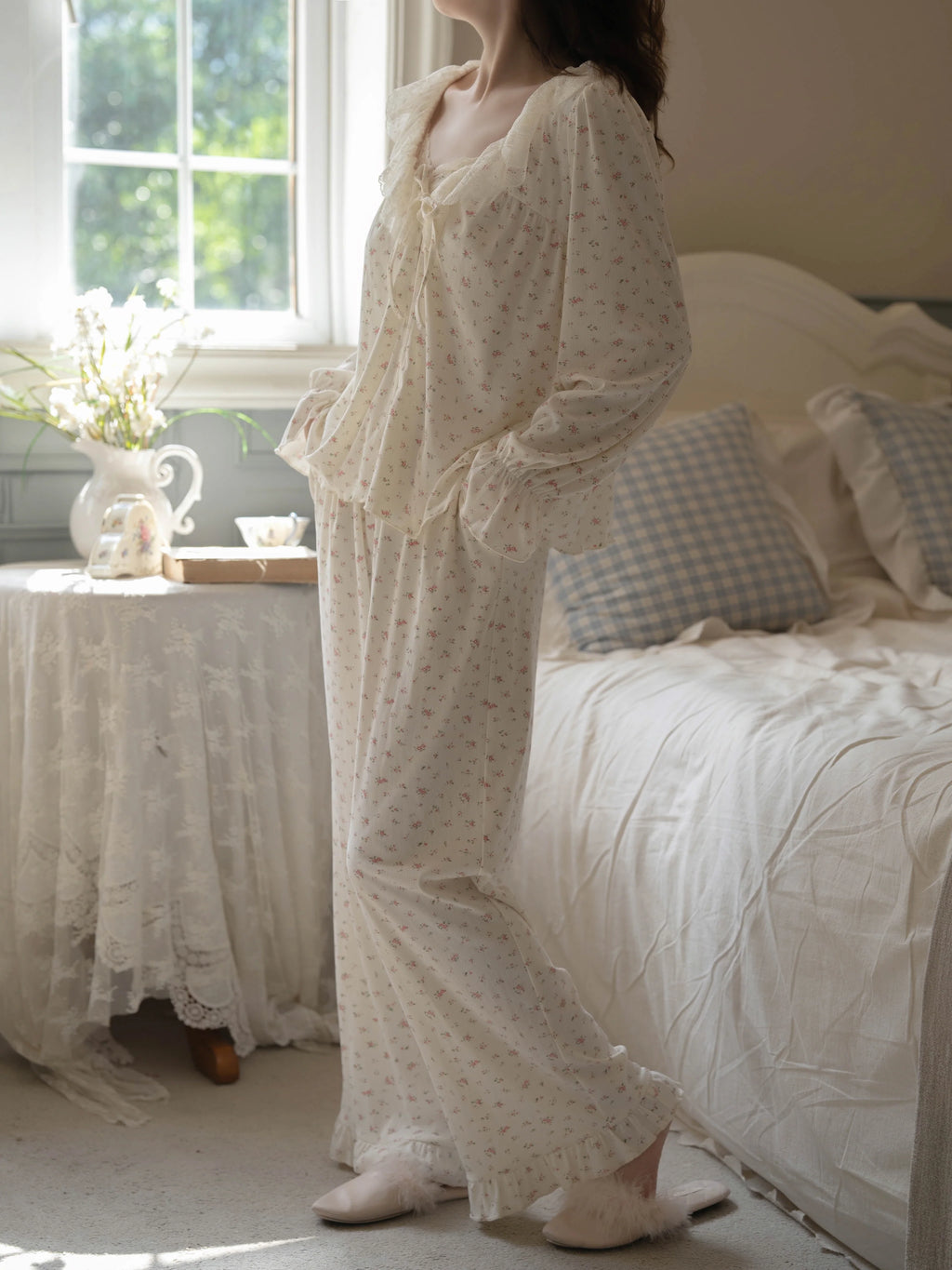 Blossom Morning Lace Loungewear Set