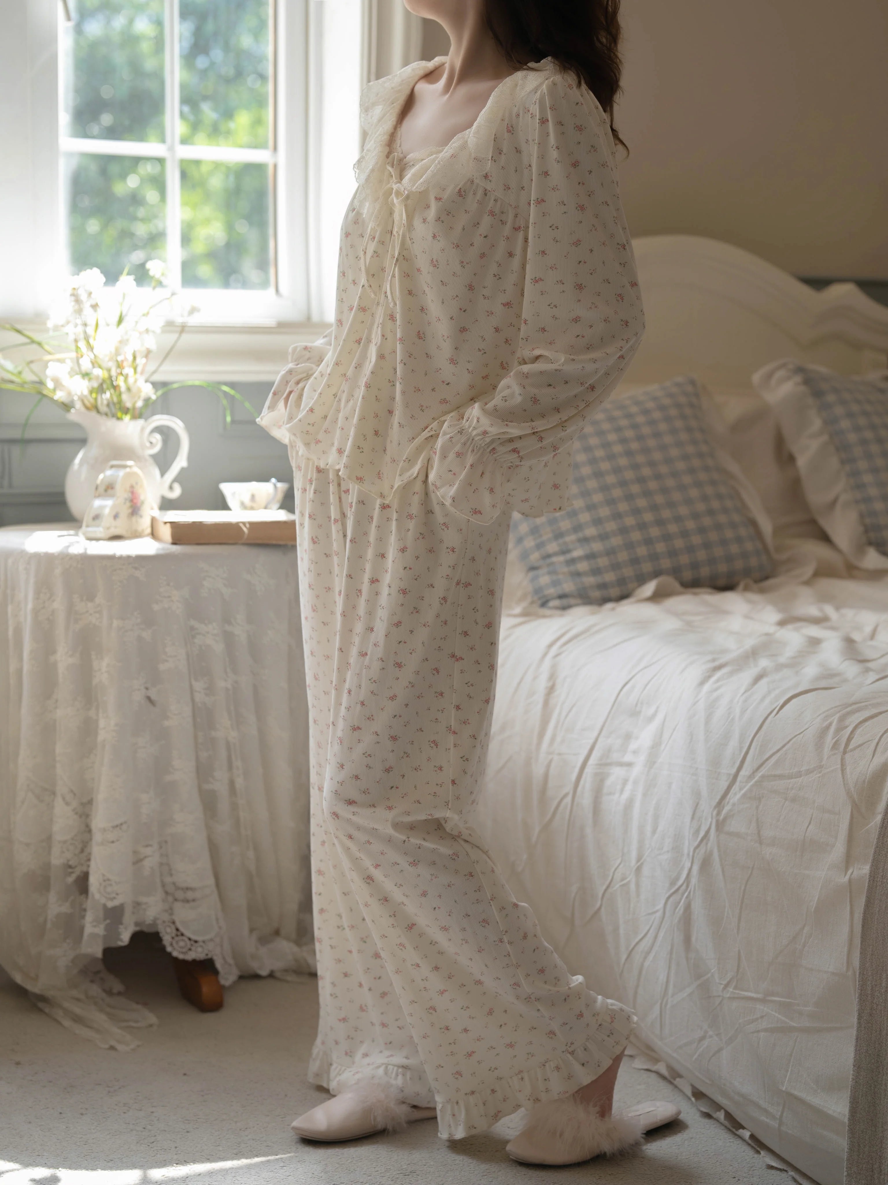 Blossom Morning Lace Loungewear Set
