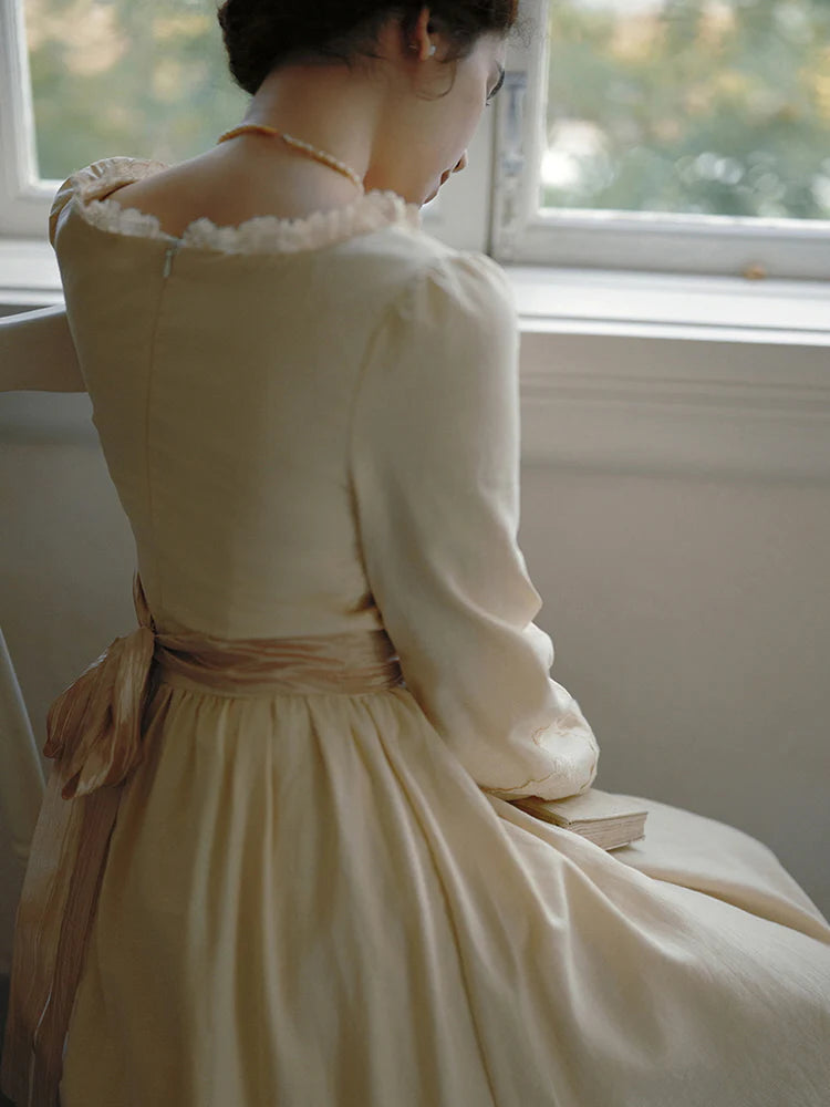 Golden Hour Vintage Gathered Dress