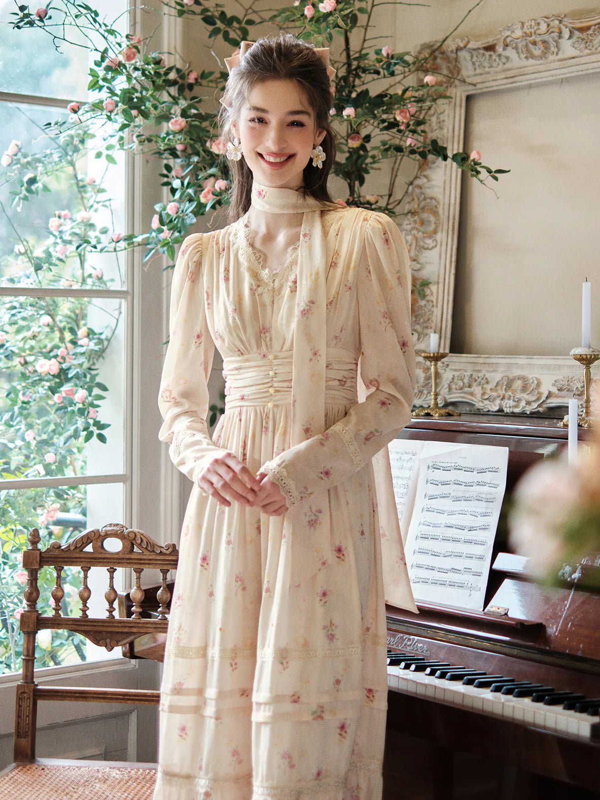 Whispering Roses Vintage Lace Dress