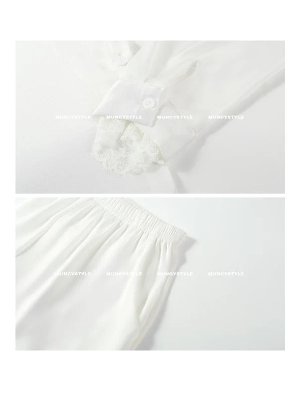 White Lace Dream Pajama Set