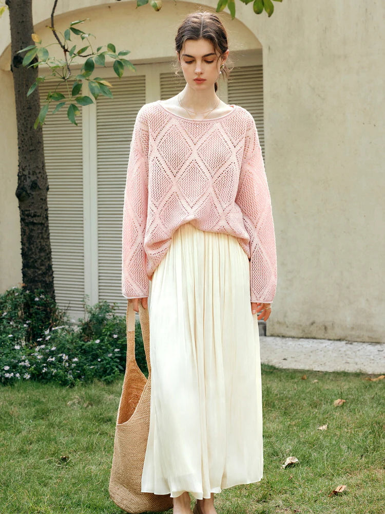 Blush Diamond Knit Loose Sweater