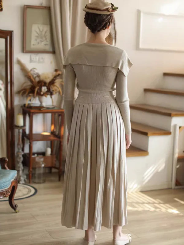 Sophisticated Pleats Soft Long Skirt