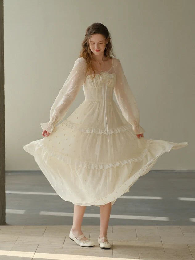 Lace Bloom Tiered Dress
