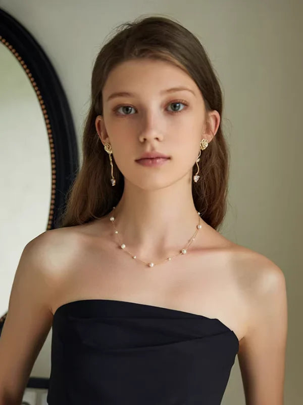 Rose Zircon Earrings