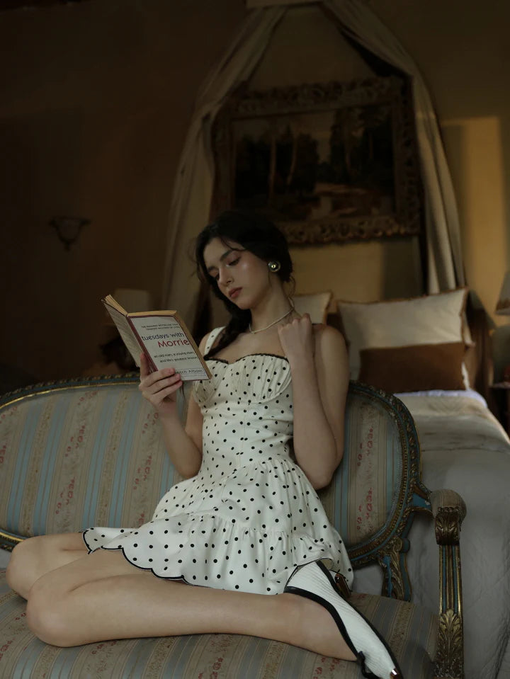 Vintage Polka Dot Bustier Mini Dress